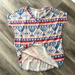 USA colored Aztec top